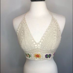 Vivid Importers boho crochet halter top